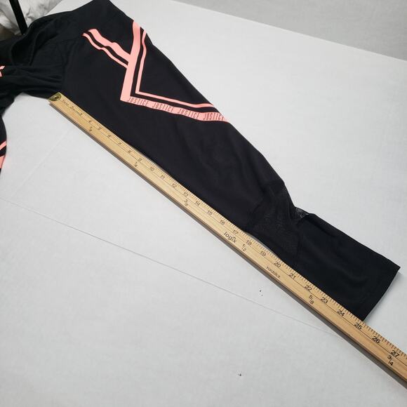 Justice Active Leggings Girls Size 14/16 Black Pink Mesh Athletic Full Length - Picture 7 of 15